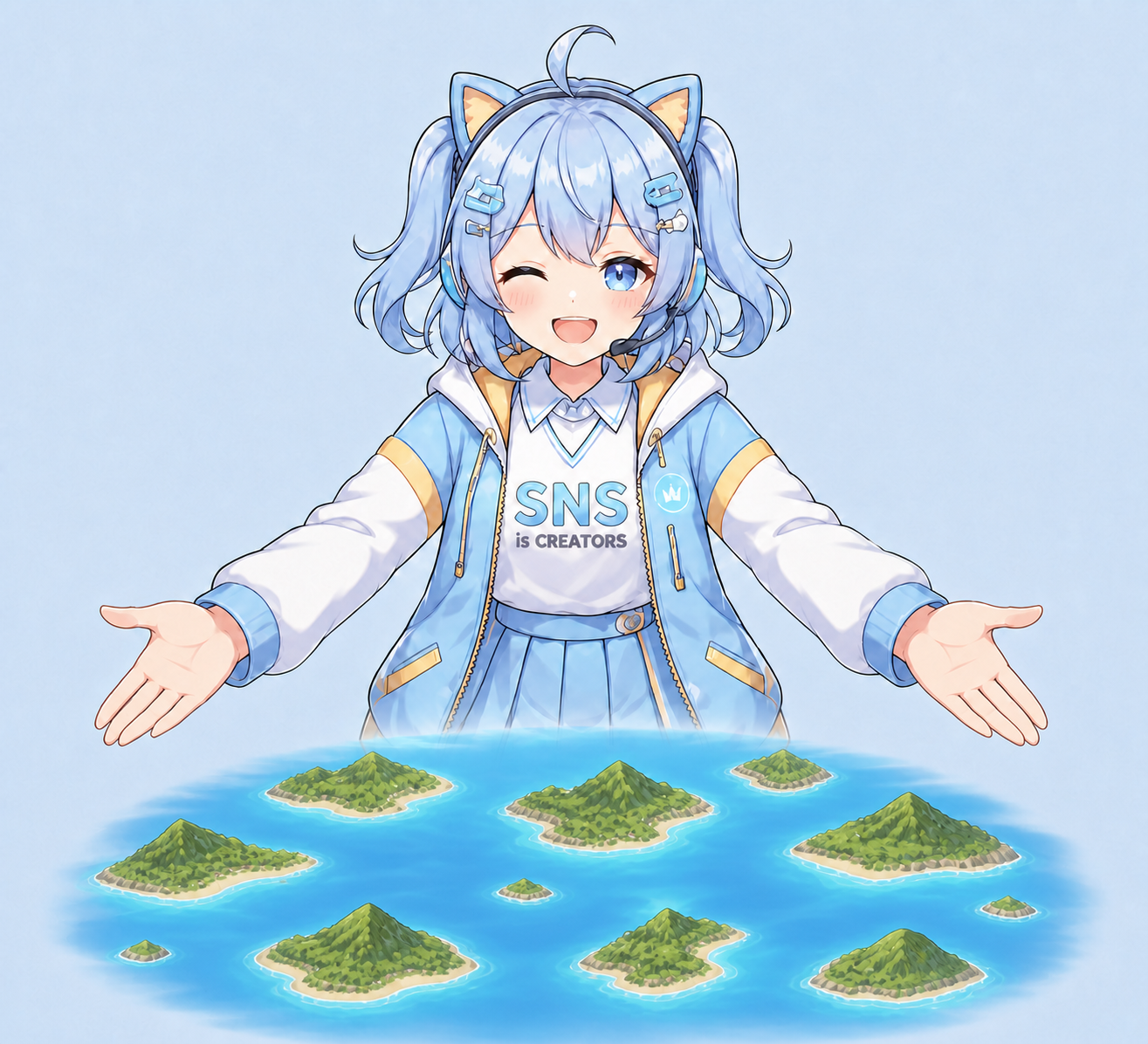 ルナが島国を案内する海と島の地図